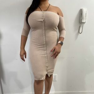 Fashionova cream sexy dress
